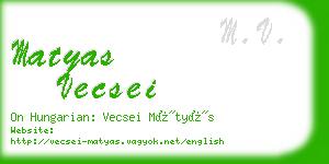 matyas vecsei business card